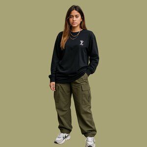 Beverly Hills Polo Club Black Long Sleeve Thermal Top – Size L | Streetwear